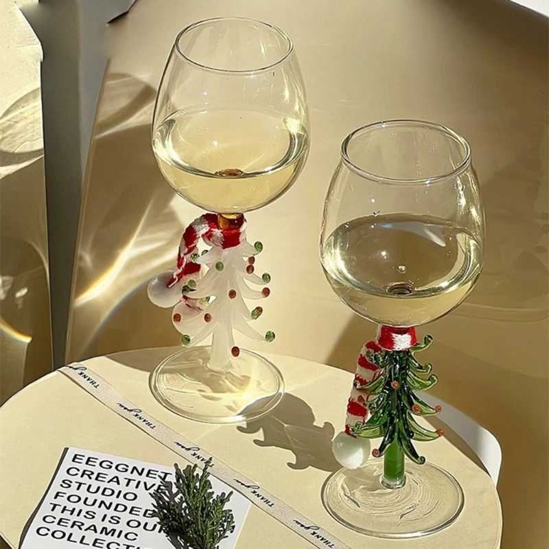 Christmas Tree Wine Glass Stem Wine Glasses Elegant Wine-Goblet Wine Glass Wine Vintage-Decor Festive-Atmosphere Gifts Drop Ship H251203-image-1087085308