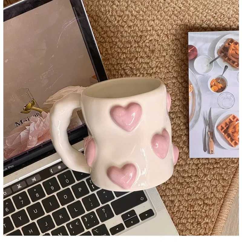 Cute Ceramic Mug Home Coffee Cups 500ML Large Capacity Breakfast Oatmeal Milk Tea Cup Microwave Safe Coffee Mug Birthday Gift H251203-image-1087084541