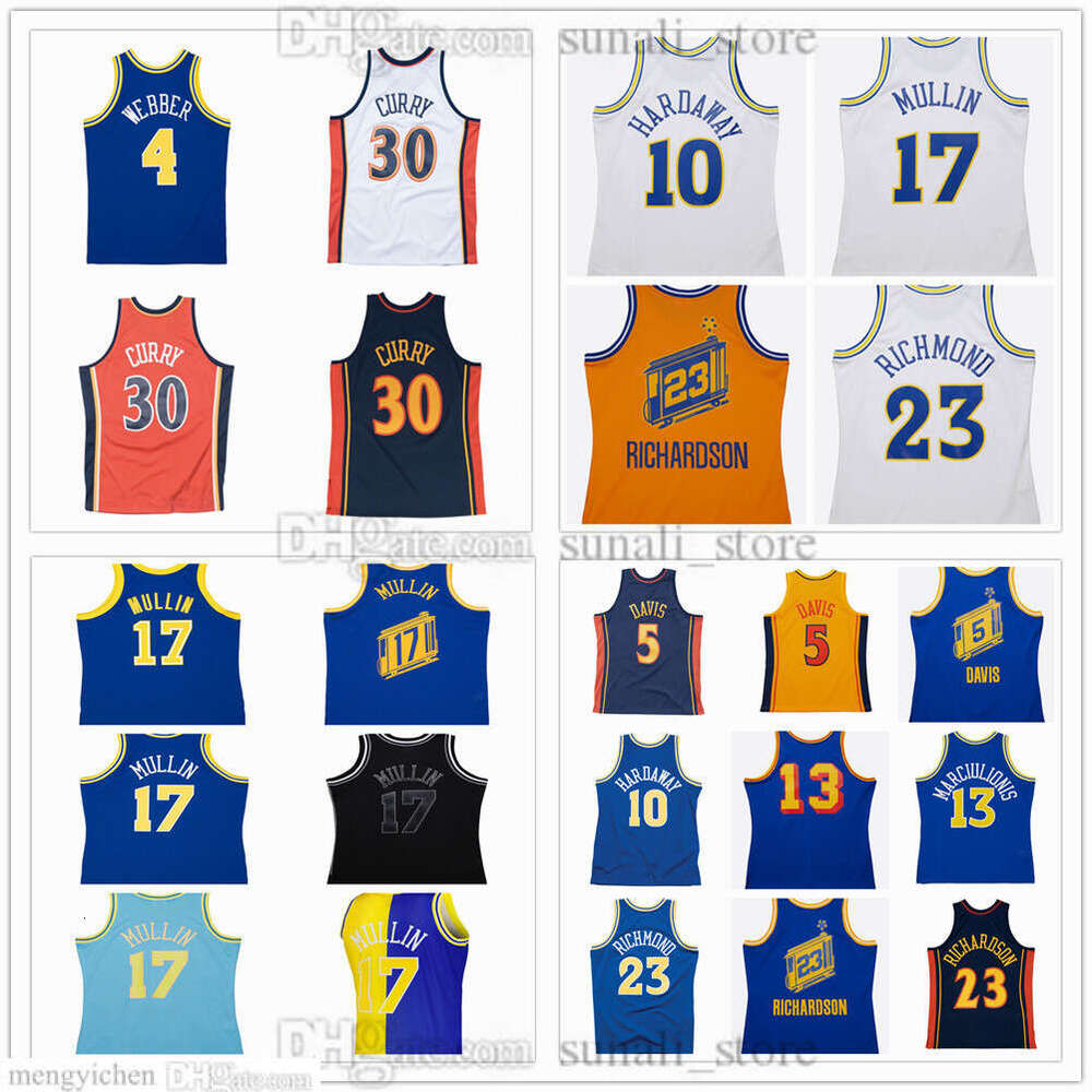 Retro Mens XS6XL Basketball Jerseys 30 Curry Chris 4 Webber Baron 5 Davis Tim 10 Hardaway Chris 17 Mullin Sarunas Marciulionis 23 Jason Richa