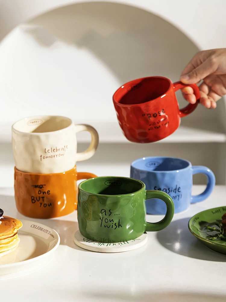 300ml Personty Letter Solid Color Ceramic Mug Home Breakfast Ceramic Water Cup Creative Birthday Gift Couple Coffee Milk Mug H251203-image-1087086121
