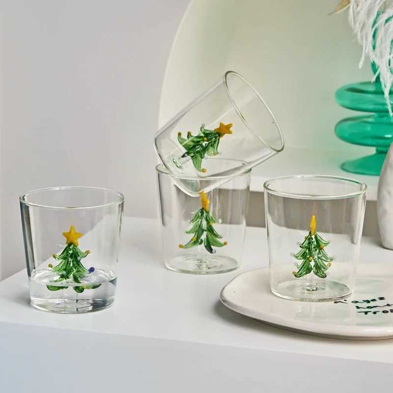 1pc Christmas Tree Mug Cute Cup Glass Cups Glass Mug Coffee Mug Home Decoration Christmas Gift Christmas Decoration 300ml H251203-image-1087085248