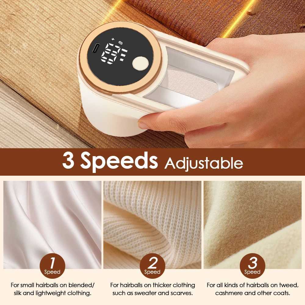 Lint Remover for Clothing 3 Speeds LED Digital Electric Pellet Fluff Remover Rechargeable Fuzz Fabric Shaver Sweater Hair M251203-image-1087078057