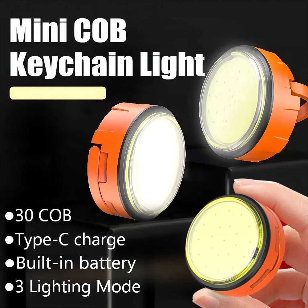 Mini COB LED lampe de travail lampe de poche 3 modes lumières de secours LED lumière de camping lanterne de tente étanche avec aimant 1-3 pièces