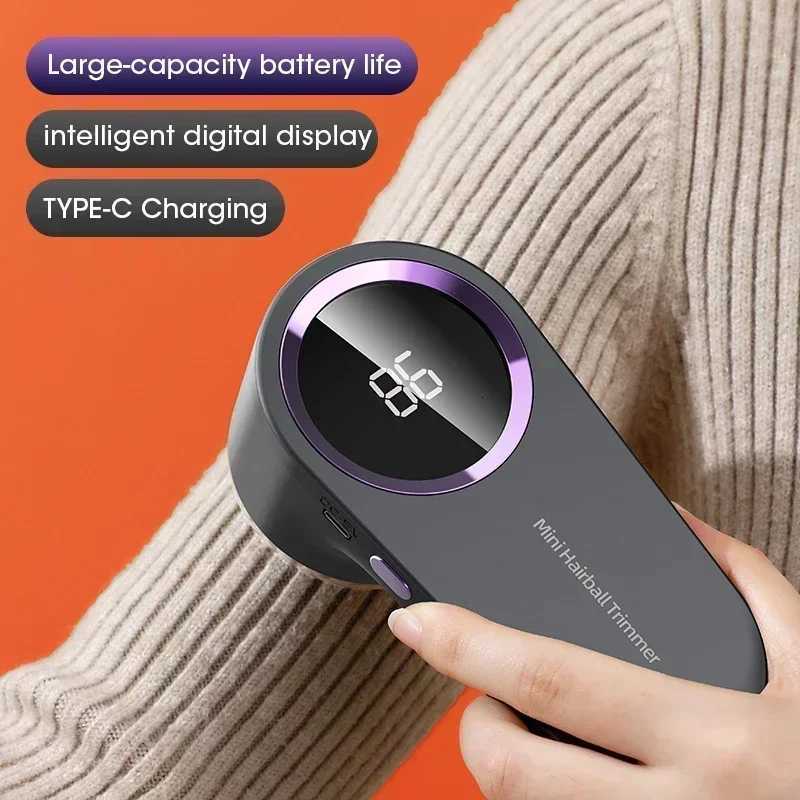 Rechargeable Electric Lint Remover Fabric Shaver with Digital Display Portable Hairball Trimmer for Clothing Home Use M251203-image-1087077985