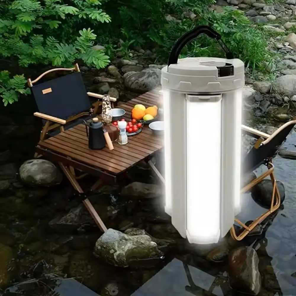 Lampe de tente étanche lampe de poche portable multifonctionnelle lampe de tente 3 modes d'éclairage avec fonction de banque d'alimentation adapt