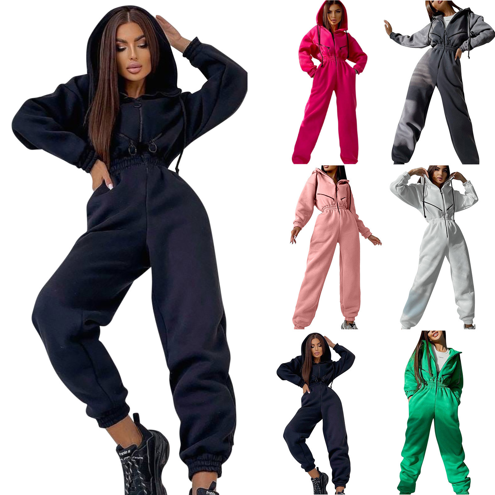 A1647 Women 3D Silver Yoga Jumpsuit Sport Jumpsuit Playsuit Sportswear Female Long Sleeve Zipper Hoodies Jumpsuits Winter Overalls