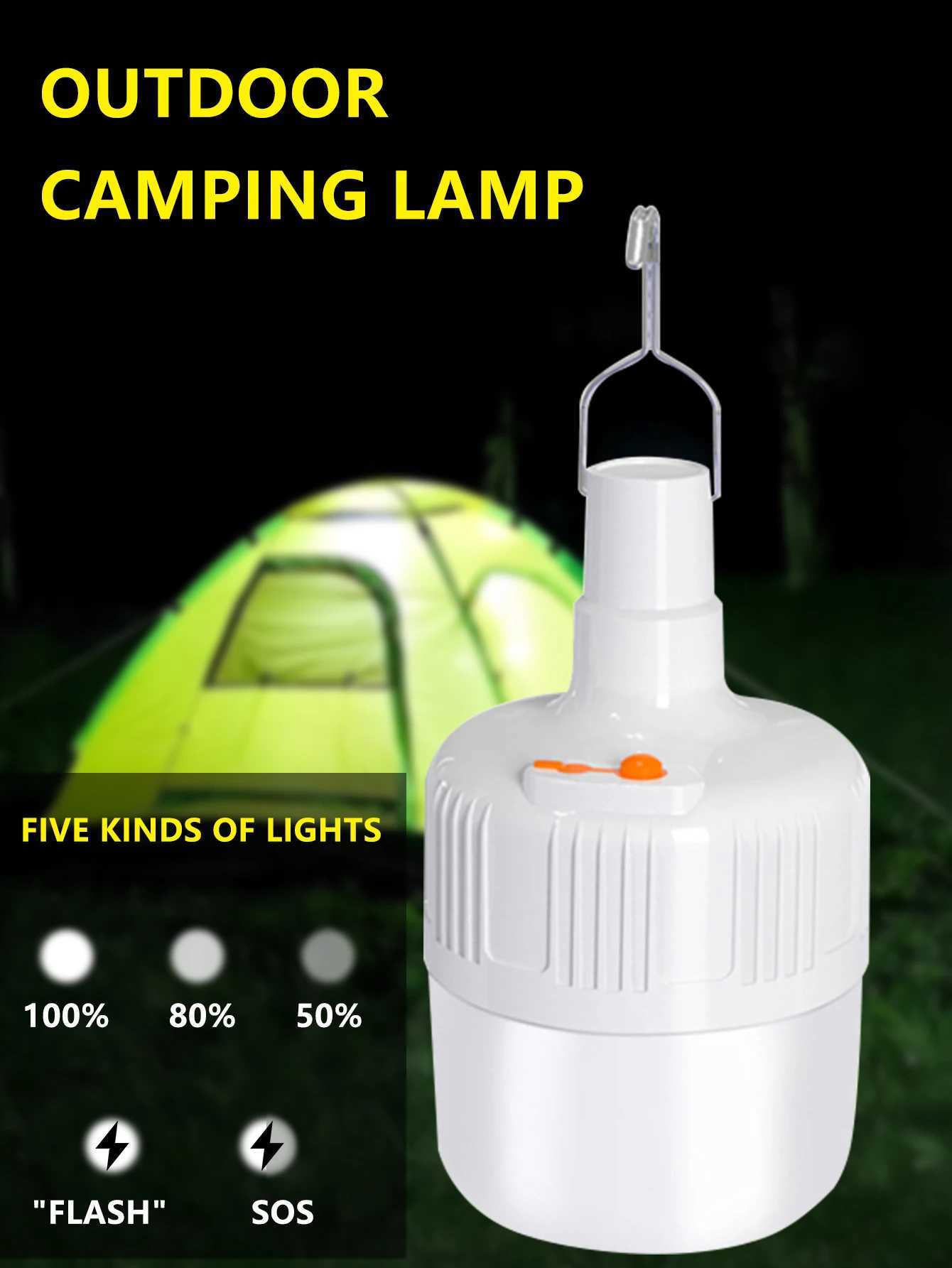 Rechargeable Camping USB Portable LED Lanterns Hanging Tent Equipped Lighting for Emergencies Fishing Use And Market Stalls Lamp M251203