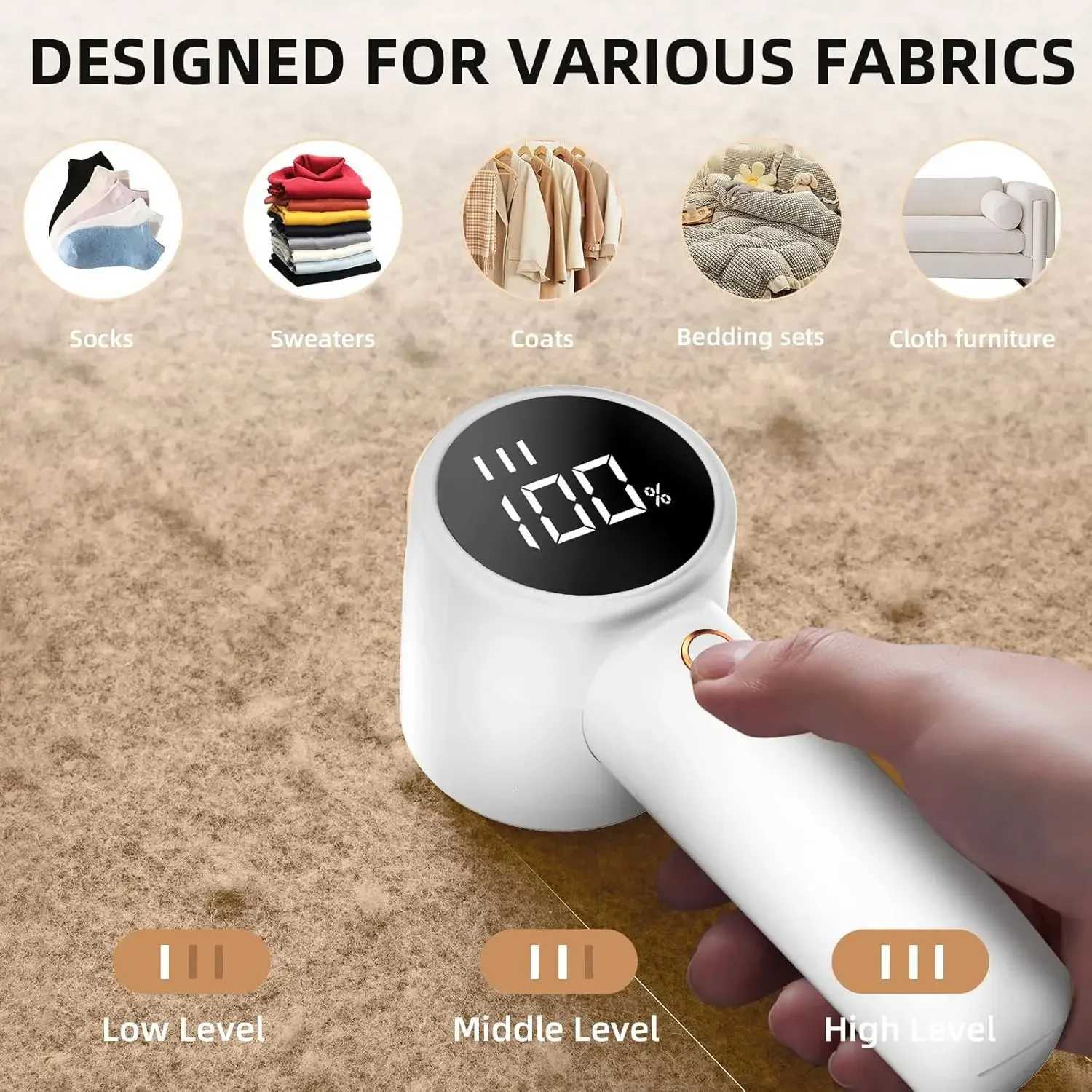 Fabric shaver rechargeable lint remover electric portable jumper remover LED displayRemoves pilling for clothes furniture sofas M251203-image-1087081164
