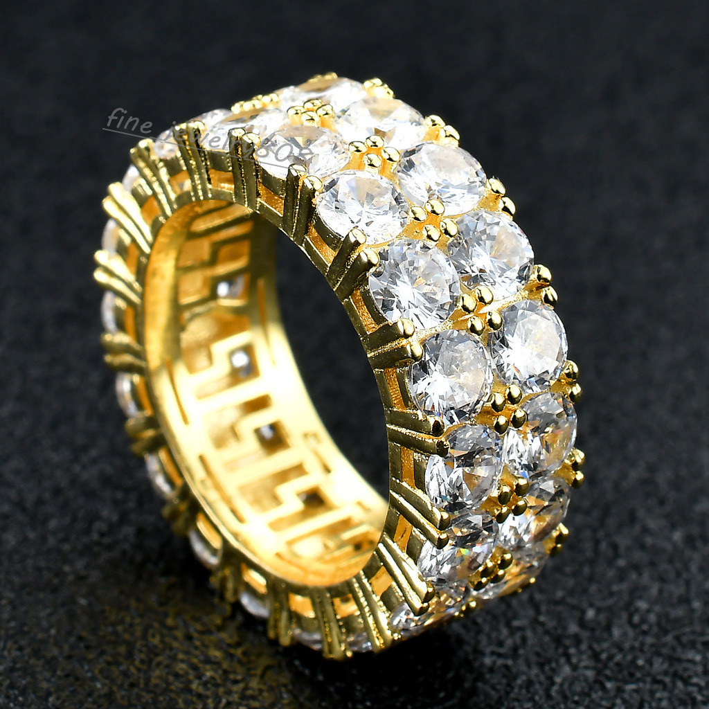 moissanite ring Custom OEM Moissanite Mens Ring Hip-Hop Jewelry 925 Sterling Silver Iced-Out Eternal Band with GRA Certificate