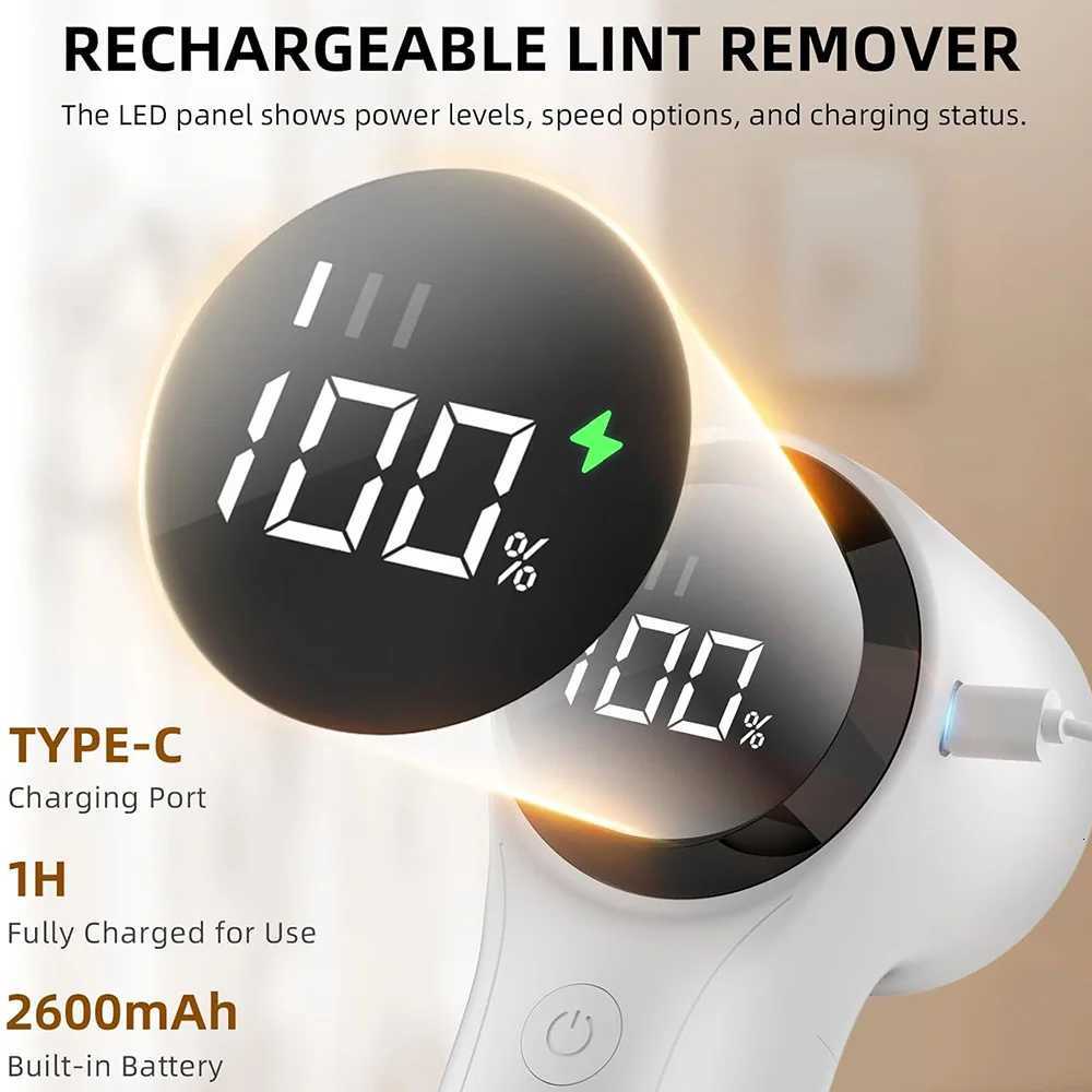 Digital Display Mini Lint Remover Powerful No-Clog USB Charging Portable Design for Fabric Clothes Garment Care M251203-image-1087081370
