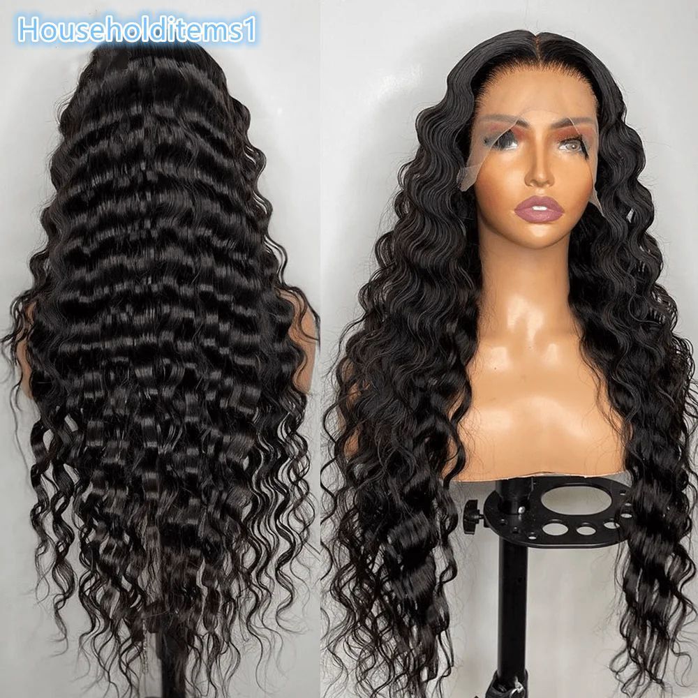 Vente en gros 30 pouces naturel noir vague lâche cheveux humains dentelle avant perruque vendeurs sans colle HD dentelle frontale perruques pour