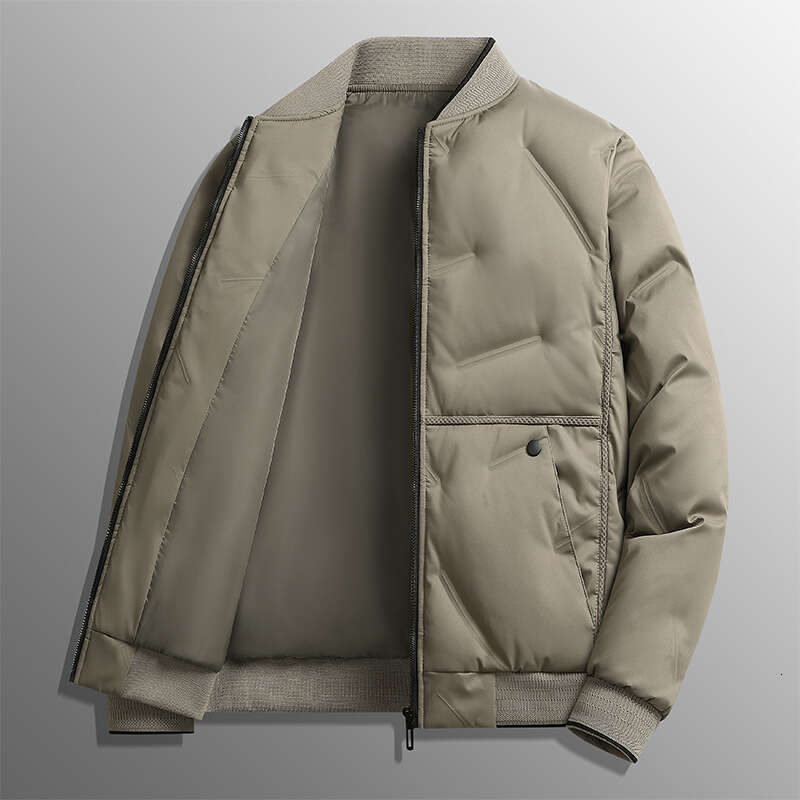 Thick Down-Filled Windproof Baseball Collar Outerwear for Teens - Warm Fall/Winter Mens Jacket