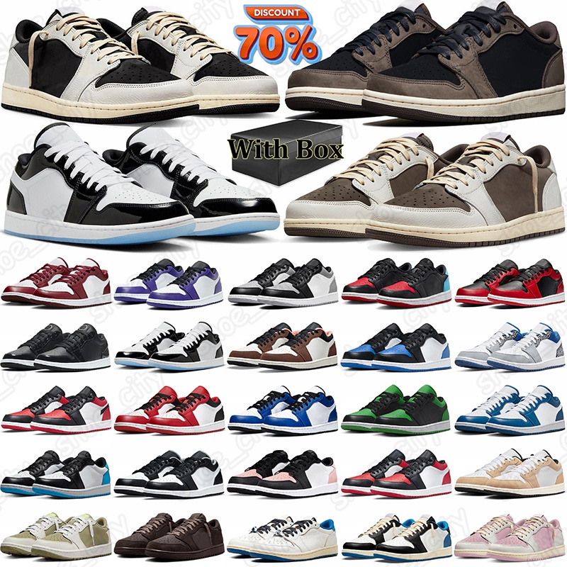 free shipping travis 1 1s designer basketball shoes sneakers women mens trainers Low Fragment Reverse Mocha Black Phantom Velvet Brown traviscots tr