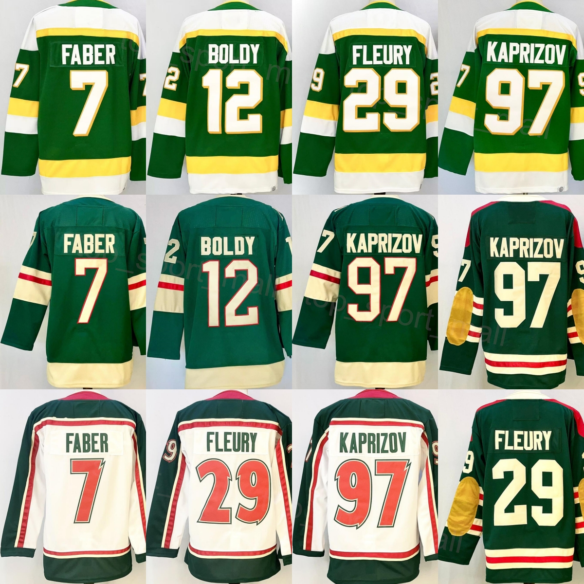 Man Hockey 12 Matt Boldy Jerseys 2026 25th Anniversary 7 Brock Faber 97 Kirill Kaprizov Heritage Classic Winter Reverse Retro Green White Navy Bl-image-755275801
