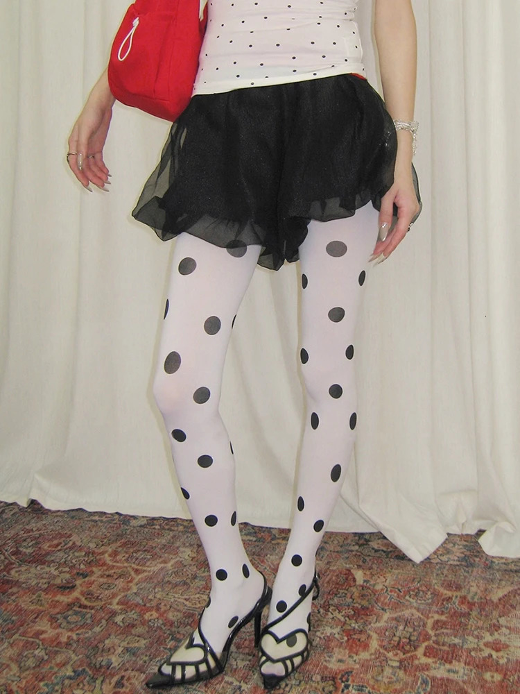 Collants Vintage pour femmes, collants Sexy à la mode, bas à pois, bas Super élastiques, Y2k, femelle 251201, printemps automne