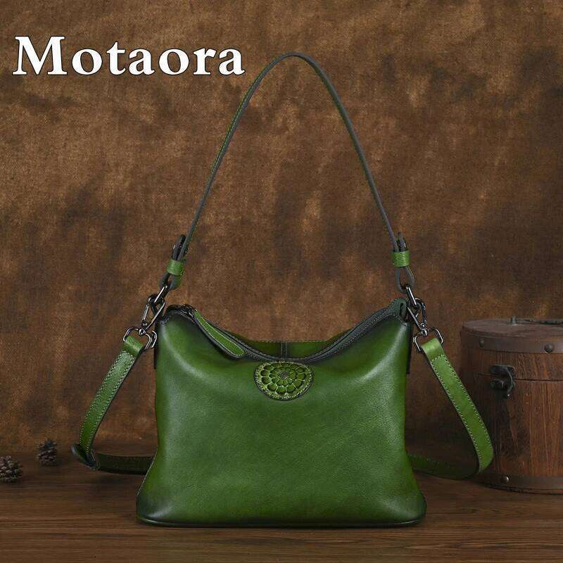 Designer Luxury MOTAORA New Small Vintage Women S Shoulder Tote Bag Casual Genuine Leather Handbag Fashion Cowhide Underarm Crossbody Bags Purse