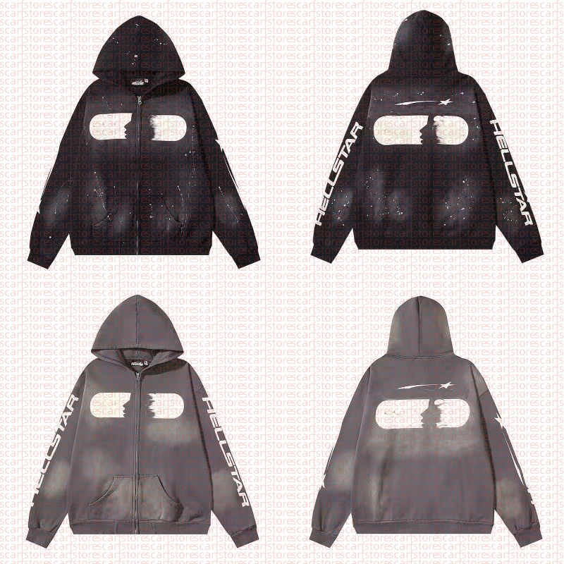 Designer Imprimé Hip Hop Hommes Casual Sweat À Capuche À La Mode Rue Lavé Vintage Coton À Capuche Printemps et Automne Casual Manteau Lâche Taill