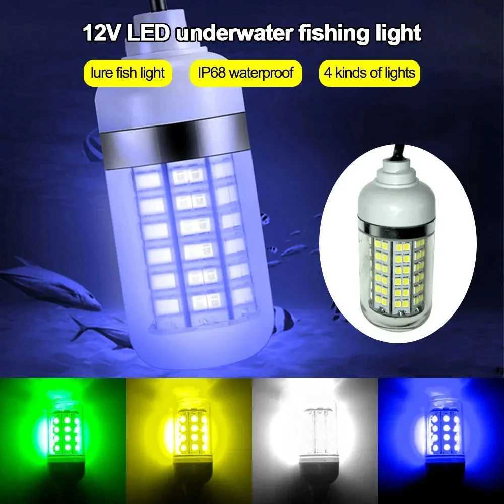12 V lampe sous-marine 15 W 108 LED lumière de pêche de nuit IP68 étanche multicolore profond attire la lampe de recherche de poisson lumières de