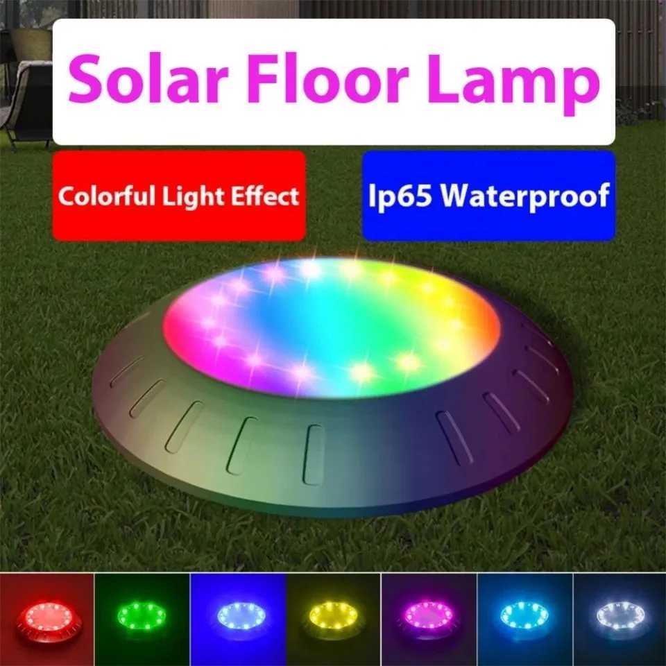 IP44 Impermeable RGB Solar Lámpara de césped enterrada Camino Luz Piso Ahorro de energía Lámparas al aire libre Iluminación Decoración Parque Paisaj