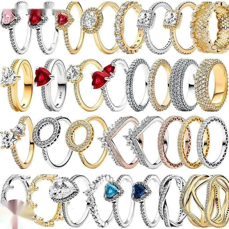 Band Rings 925 Sterling Silver high quality ring hot selling classic heart and crown rings for women men jewelry gift Wholesale