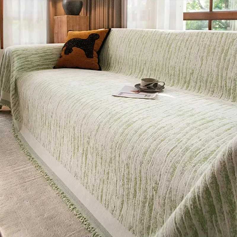 Cream Wind Sofa Blanket Towel Four Seasons Universal Chenille Non Slip Sofa Mat Anti Cat Scratch Integrated Couch Cover Carpet M251204-image-1087198576