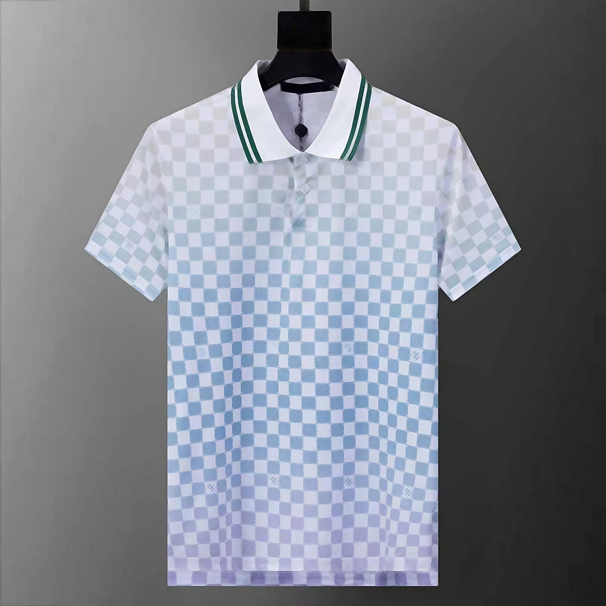 2025 designer spring/summer new men's plaid jacquard polo shirt Fashion classic men's and women's lapel T-shirt Outdoor casual T-shir