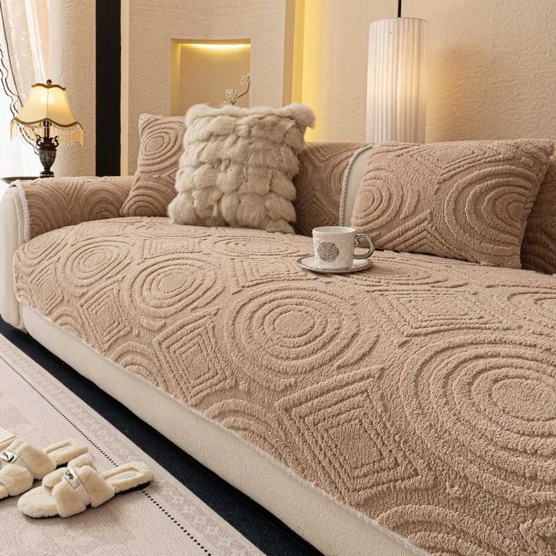 Thicken Plush Sofa Covers Winter Warm Universal Couch Mat Retro Style Anti-slip Sofa Seat Pad Decor for Living Room M251204-image-1087199050