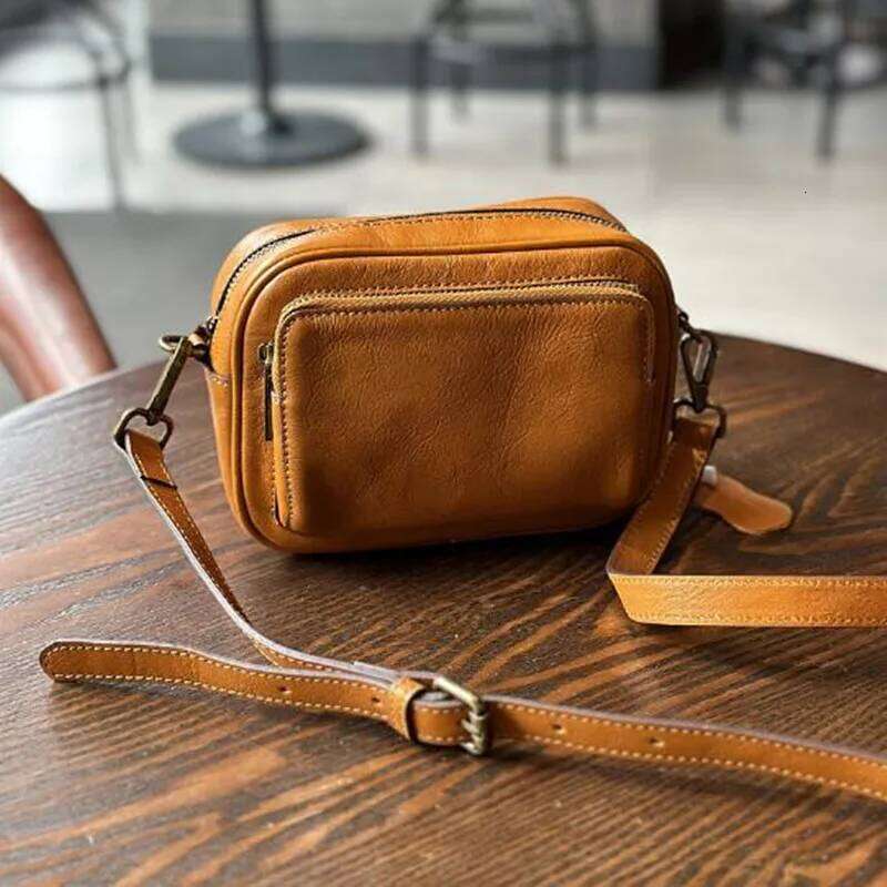 Designer Luxury Fashion Leather Camera Female Summer New Small Square Bag Casual Single Shoulder Crossbody Head Layer Cowhide