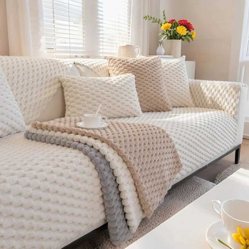 Luxury Imitation Rabbit Fur Sofa Cover Winter Warm Plush Couch Slipcover Towel for Living Room Sofa Cushion Home Decor Modern M251204-image-1087198828