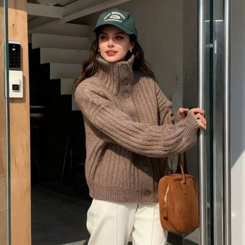 Cardigan coréen doux et polyvalent, couleur unie, simple boutonnage, pull tricoté décontracté pour femmes, manteau Simple et polyvalent, nouvelle