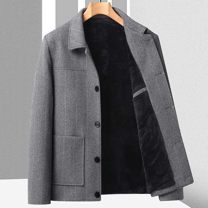 Automne hiver veste en laine pour hommes de haute qualité décontracté affaires courtes tendances manteau épaissi et chaud pardessus Social 2023XJ