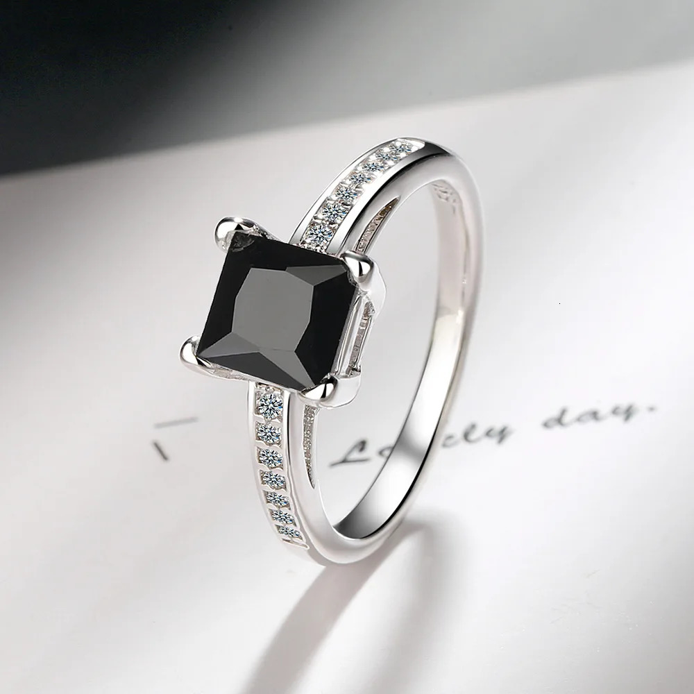 925 Sterling Silver Rings Size 5-10 Quadrate Zircon High Quality For Women Fine Wedding Jewelry Accessories Party Gifts 251204