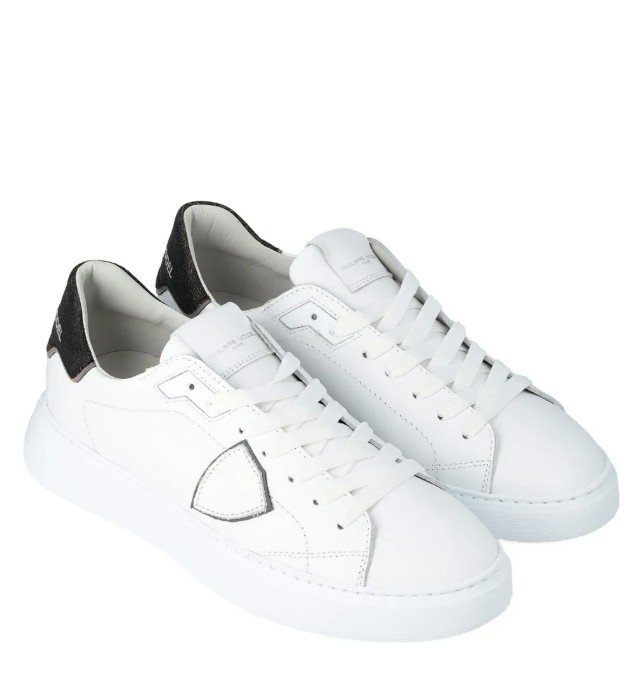 Top Qualité Modèle Paris Femmes Hommes Temple Baskets Basses Blanc Noir Cuir De Veau Skateboard Marche À Lacets Plateforme Semelle Chaussures EU3