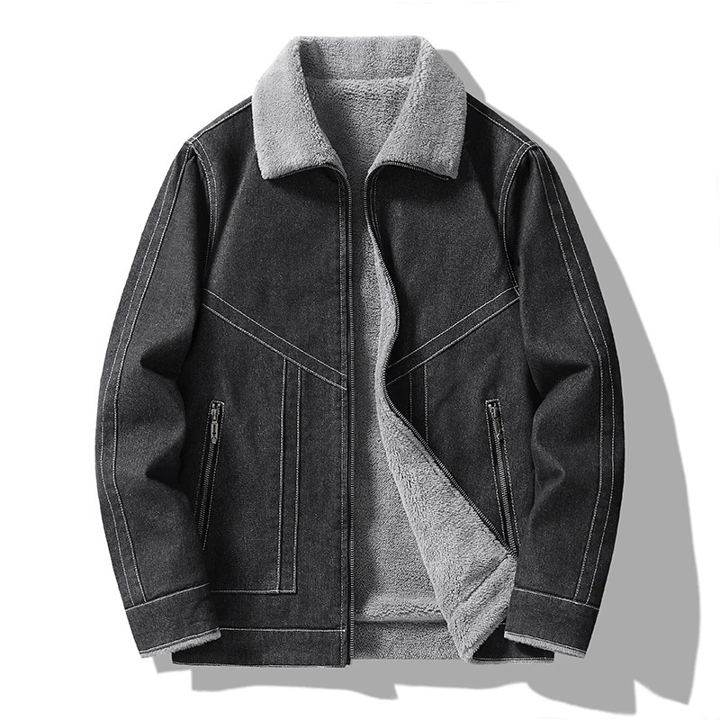 Manteau de Cowboy pour hommes, veste à col pour jeunes, à une rangée, boucle dissimulée, haut décontracté, grande taille, automne-hiver 2024, 251