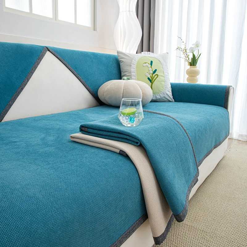 Solid Non-slip Sofa Cover Chaise Longue Slipcovers Armchair Sofa Towel Protector Couch Cover For Living Room 1/2/3/4/5 Seater M251204-image-1087200298