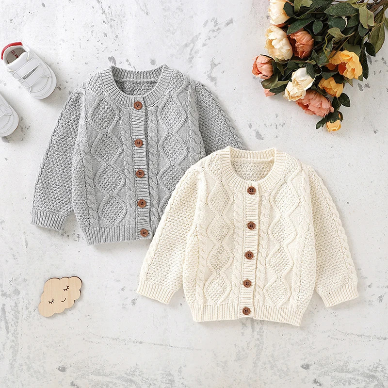 Baby Sweater Cotton Knitted born Kid Clothing Fashion Solid Tops Outerwear Infant Girls Boys Cardigan Long Sleeve Autumn 03Y 251204