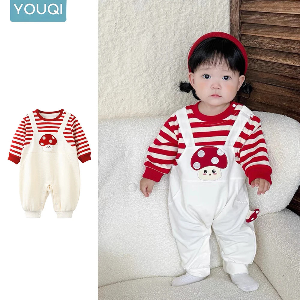 1PCS Spring and Autumn Casual Fashion Long Strip Pattern Two Piece Jumpsuit Cute Handsome Panda Baby 251204