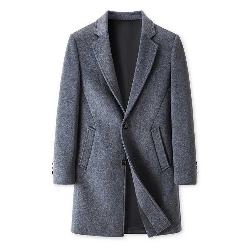 High Quality Mens Mid-Length Woolen Coats 2025 Autumn Winter Business Casual Wool Windbreaker Jackets Outwear Overcoat ClothingXJ251204