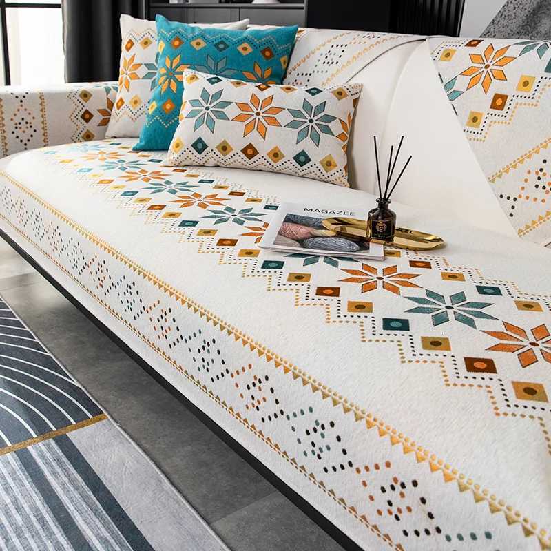 Chenille Sofa Cover Nordic Style Universal Sofa Towel Anti-slip Combination Couch Cushion Slipcovers for Living Room Protection M251204-image-1087196161