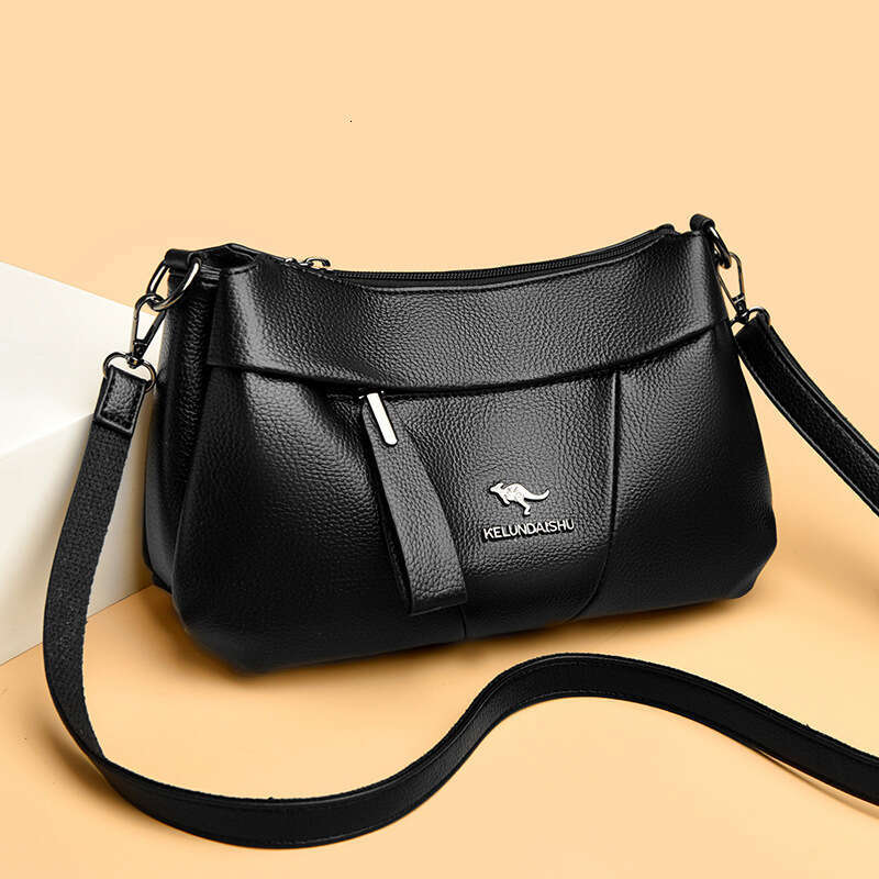 Cross-Border Soft Leather Women's New Simple Casual Shoulder Multi-Compartment Large Capacity Crossbody Bag Trendy