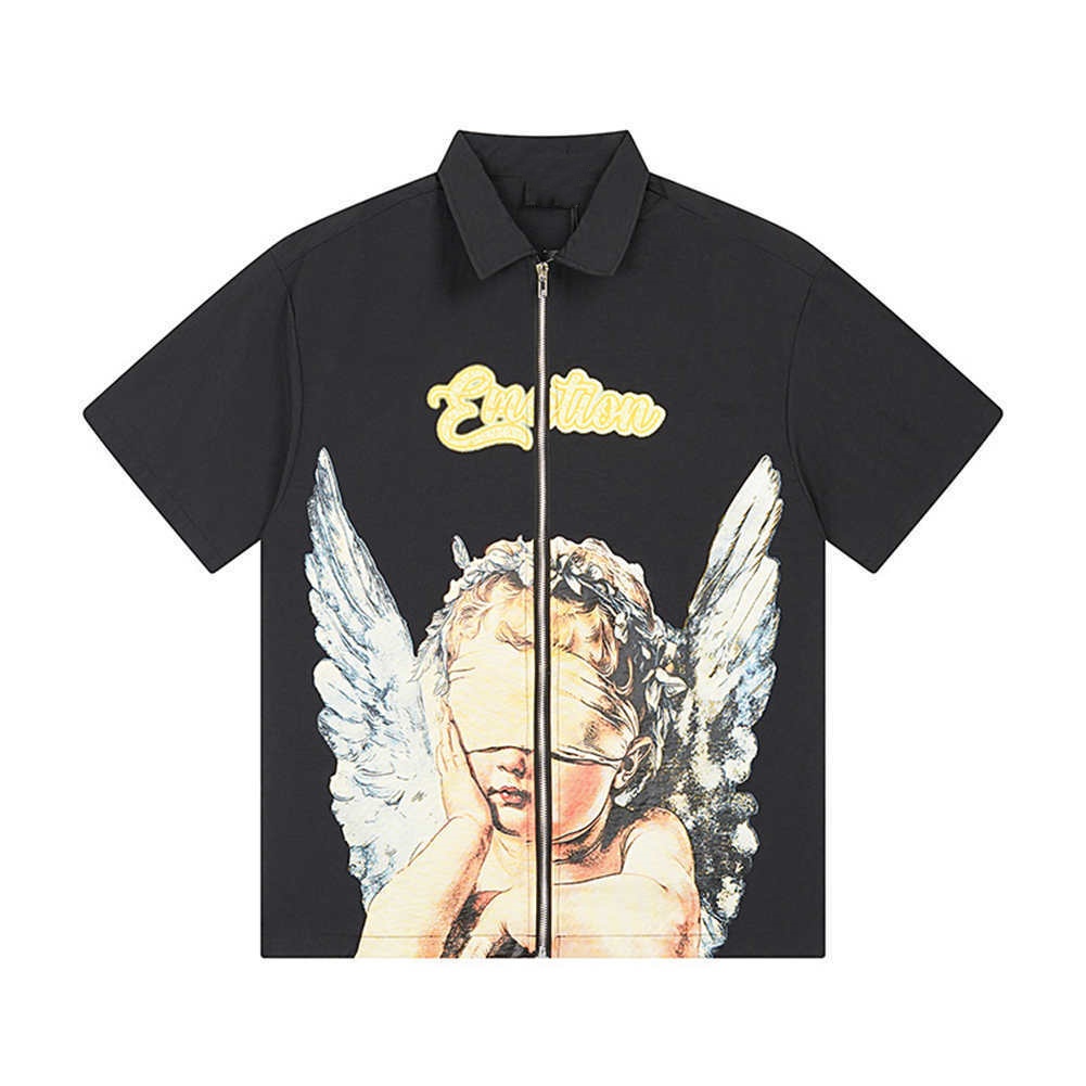 Designer Men's Casual Shirts Summer Button Down Shirt Men Fashion Print Shirt Silk Shirt US size S-XL