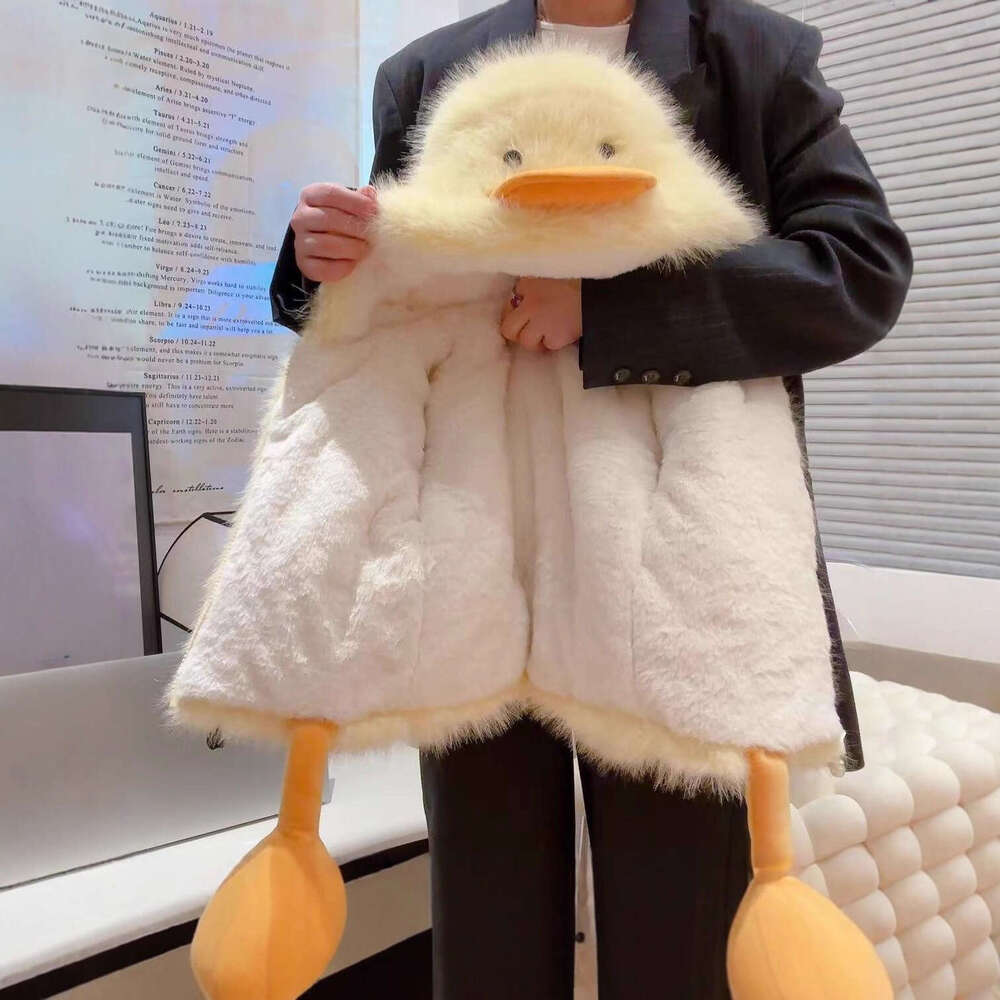 Manteau de canard filles manteau 2025 automne et hiver nouveaux vêtements pour enfants fille bébé drôle mignon dessin animé à capuche manteau cha
