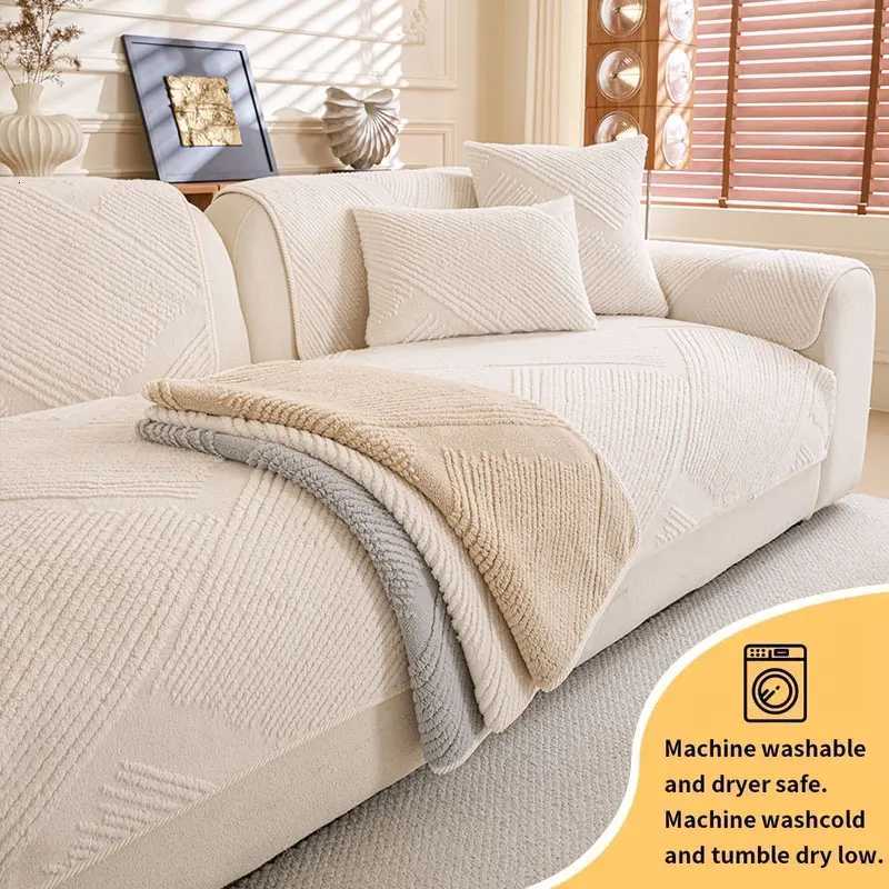 1PC-Shu Mianrong jacquard autumn and winter warm sofa cushion simple anti slip sofa cover cloth M251204-image-1087198705