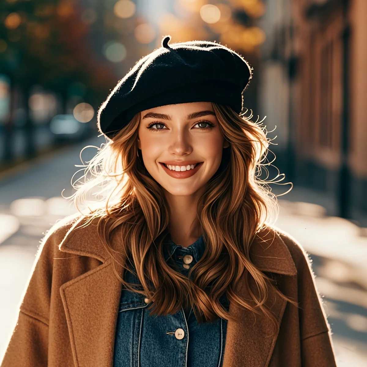 1pc Retro Knitted Beret Autumn And Winter Womens Fashion Painter Hat - Soft Lightweight For Daily Use Travel PhotographyXJ251204