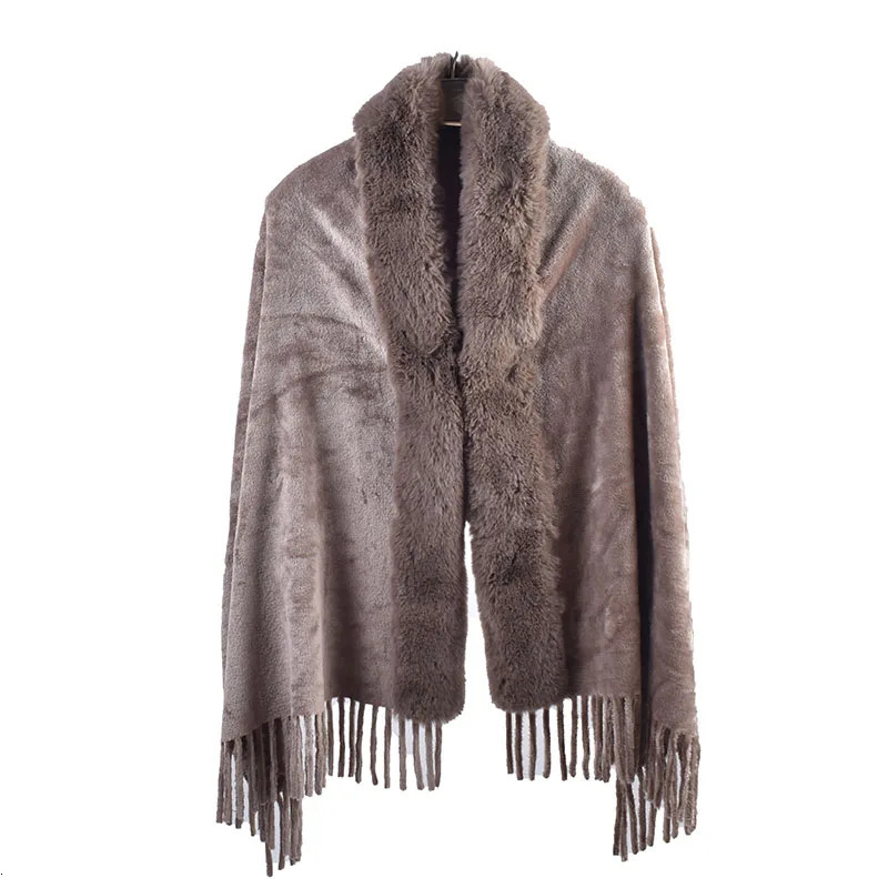 Hiver couleur unie châle chaud femmes laine cou écharpe châle double usage épaissi robe châle 251201