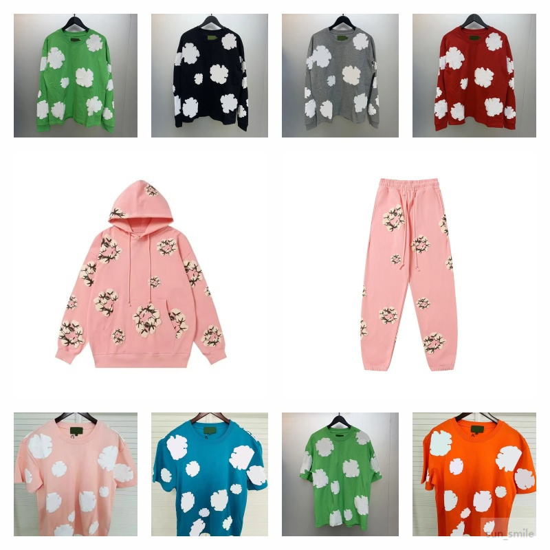 Designer kids Hoodies Cotton Wreath Sweatshirts Tearly Hoodie Foam Printed Denim Y2k Casual Puff Flower Pullover Kapok Clothing Long Sleve Fashio