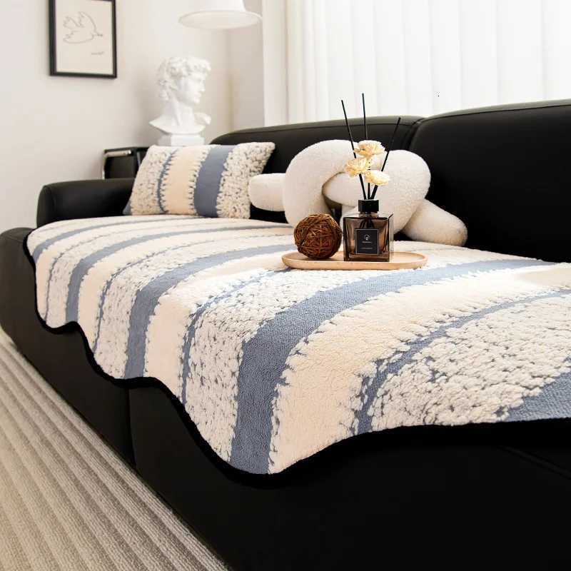 1PC Special-shaped Plush Sofa Seat Cushion Blanket Cloth Simple Wind Autumn and Winter Non-slip New Irregular Cover Towel M251204-image-1087200867