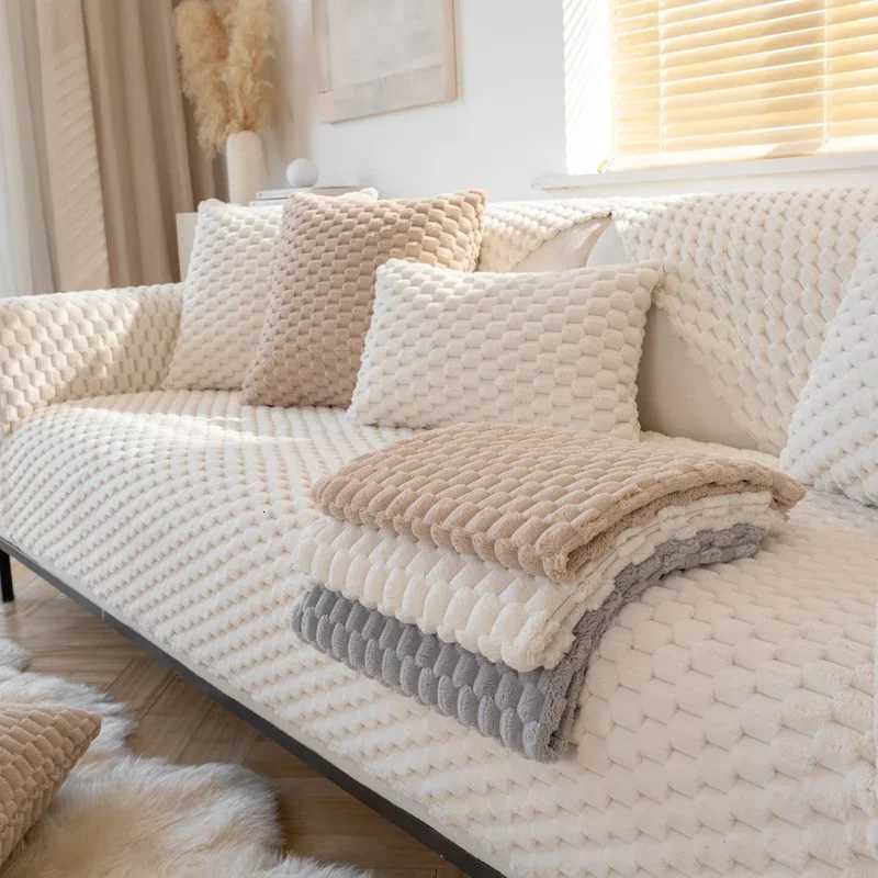 Nordic Sofa Cover Living Room Thicken Plush Couch Mat Non-Slip Universal Sectional L Shape Sofa Slipcovers Towel Protector Home M251204-image-1087200296