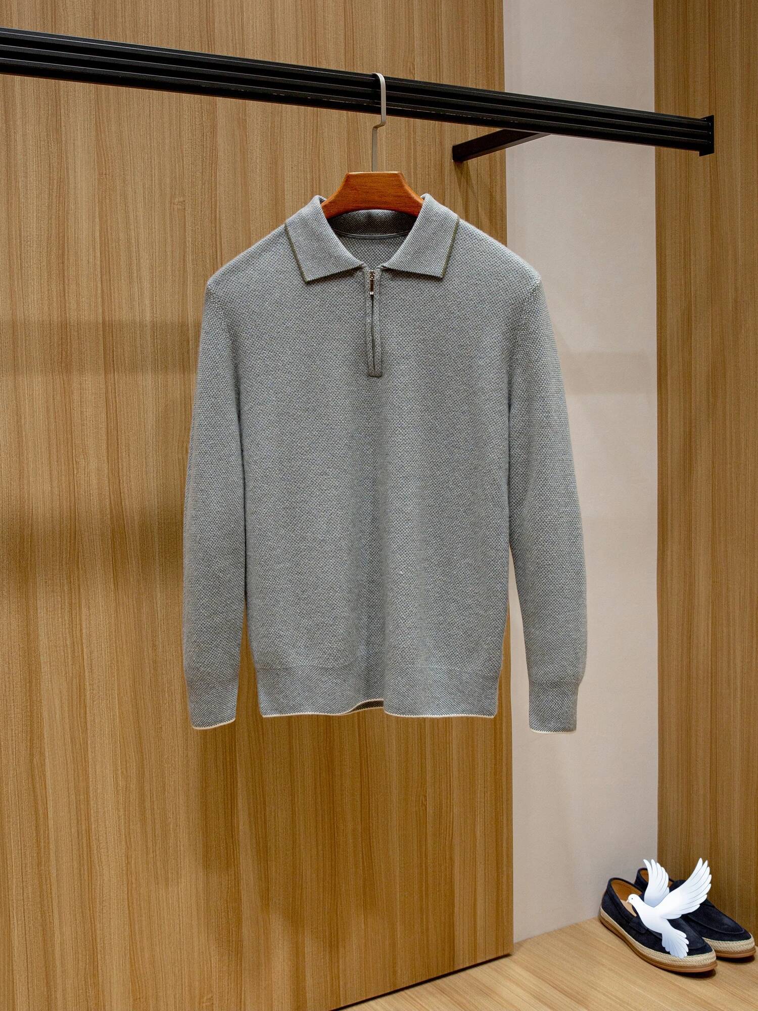Pull décontracté en mélange de laine et cachemire pour homme, coupe ajustée, avec revers semi-fermé, tricoté chaud, Style Simple pour homme
