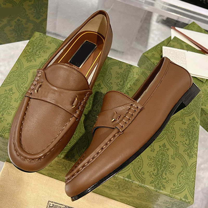 26ss – mocassins en cuir noir pour femmes, chaussures décontractées à boucle, Style de rue classique à la mode